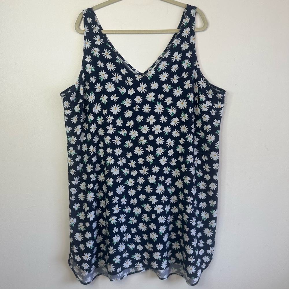 Old Navy Blue Daisy Tank Dress Size XXL Lightweight Feminine